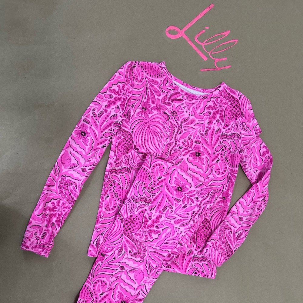 Lilly Pulitzer Vibrant Pink Pajama set- Girls 10